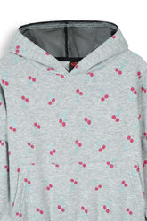 Kids Cherry Print Hoodie & Jogger Set – 100% Cotton Fleece